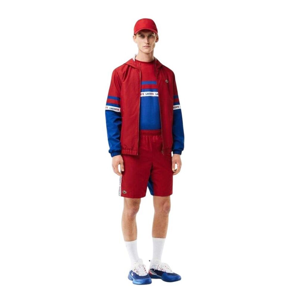 Lacoste Mens Stripe Tennis Shorts / Orange/Blue Captain